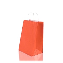 Çanta Beyaz Kraft 25x31x12 Cm Burgu Sap Kırmızı