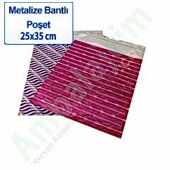 Hediyelik Bantlı Poşet 35x25 Cm 100 Adetli