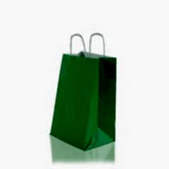 Çanta Beyaz Kraft 25x31x12 Cm Burgu Sap Yeşil 50 ADETLİ PAKET