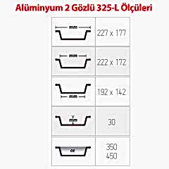 Alüminyum 2 Gözlü Kap 100 Adetli