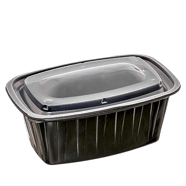 Sİyah Plastik Isıya Dayanıklı Gıda Kabı 1000 cc