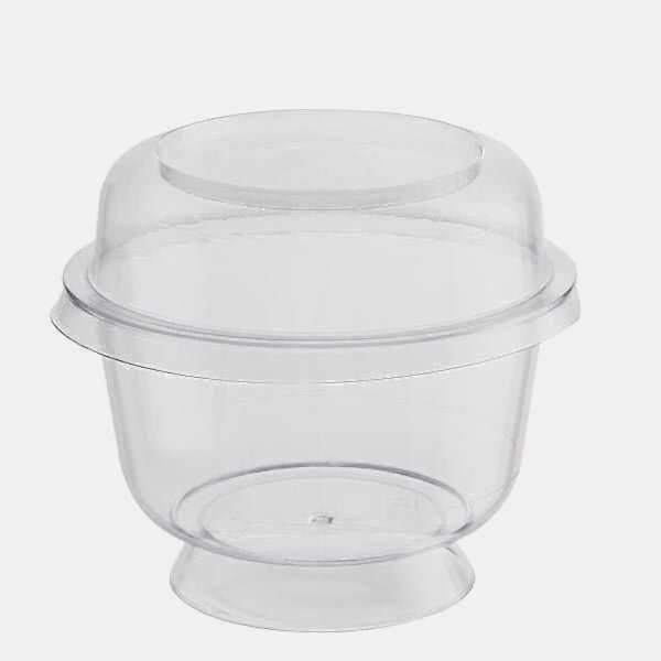 Plastik Ayaklı Kase 200 cc Kap + Kapak 50 adet