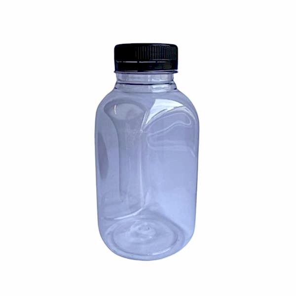 Plastik Köşeli Şeffaf Şişe Kapaklı 250 ml 220Adet