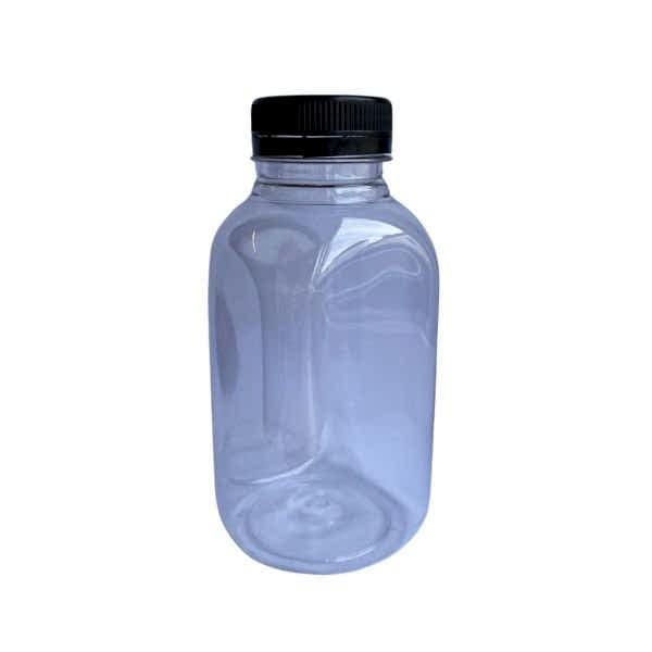 Plastik Köşeli Şeffaf Şişe Kapaklı 500 ml 171 Adet