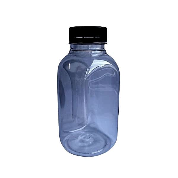 Plastik Köşeli Şeffaf Şişe Kapaklı 1000 ml 112 Adet