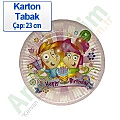 Tabak Karton Çap 24 Cm Kız 10 Adetli