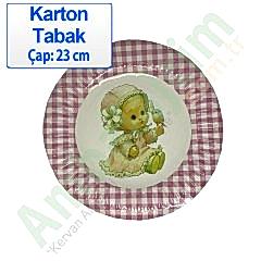 Tabak Karton Çap 24 Cm Bebek Kız 10 Adetli