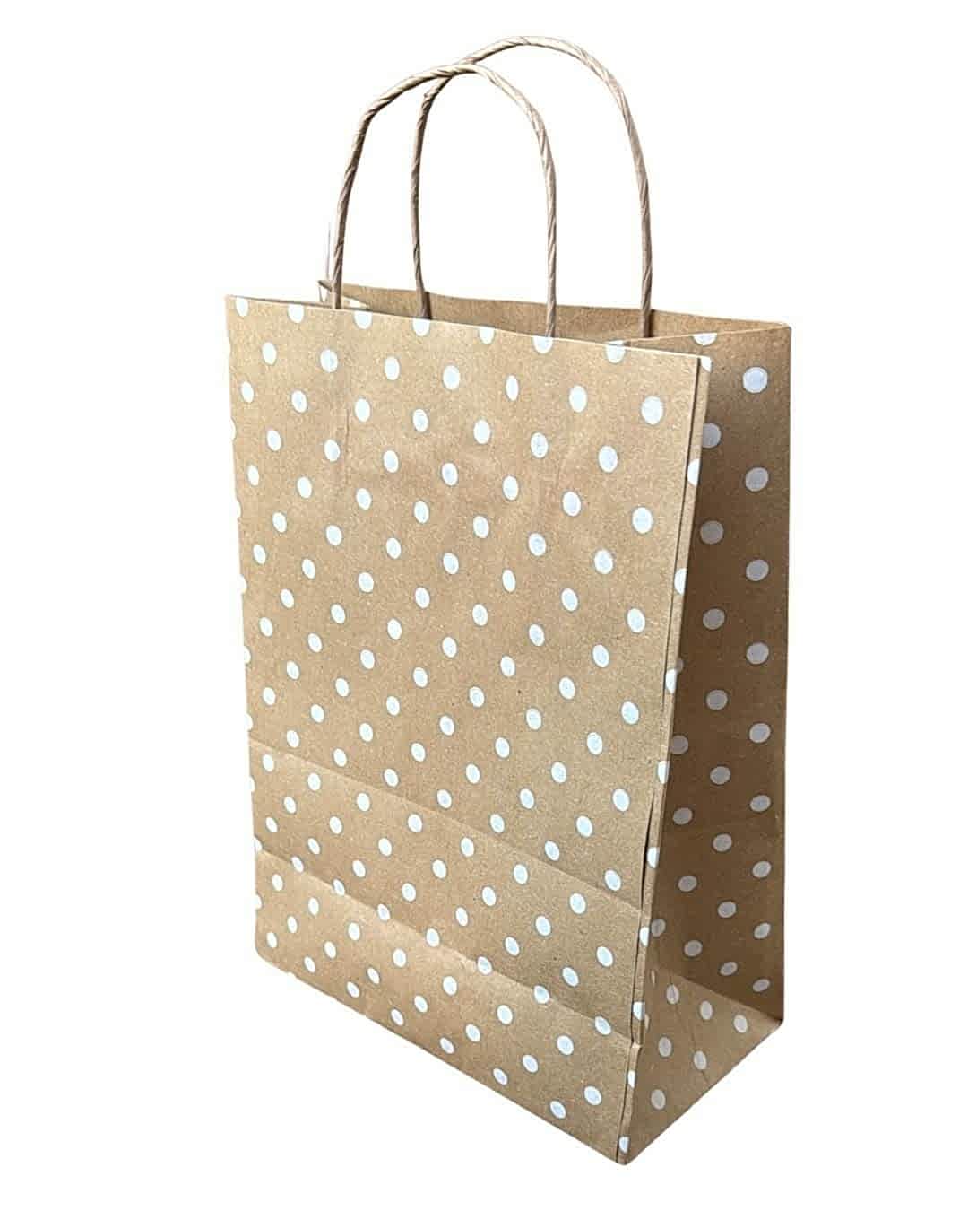 Çanta Kraft 22x28x11 Cm Burgu Saplı Puantiyeli 50 adetli