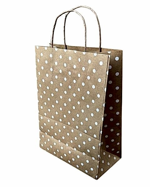 Çanta Kraft 22x28x11 Cm Burgu Saplı Puantiyeli 50 adetli