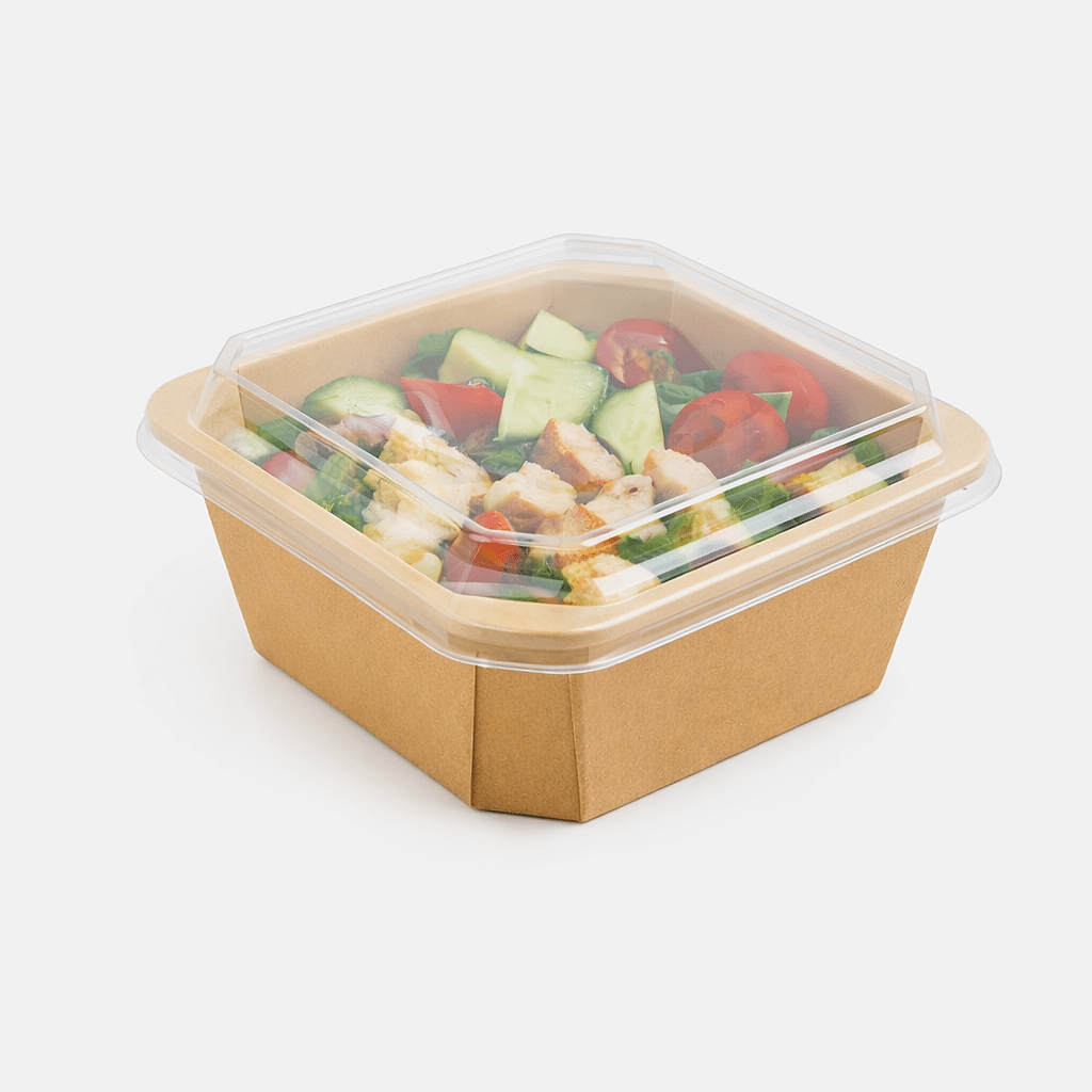 Salata Kabı Kare 300 gr KRAFT Kap+Kapak 450 Adet