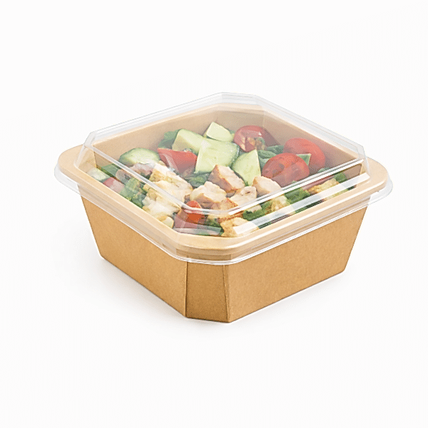 Salata Kabı Kare 1100 gr KRAFT Kap+Kapak 200 Adet