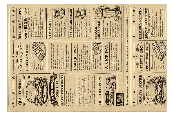 Ambalaj Kağıdı Şamua Gazete Desen 35x50 cm 10 KG'lık