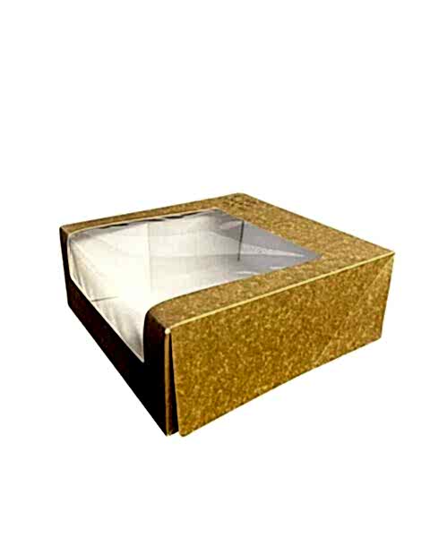 Kutu Turta Pencereli 22,5x22,5x13 Cm Kraft 50 Adetli