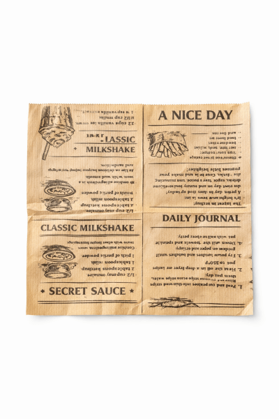 Kese Şamua Hamburger Gazete Desen 15,5x15 cm