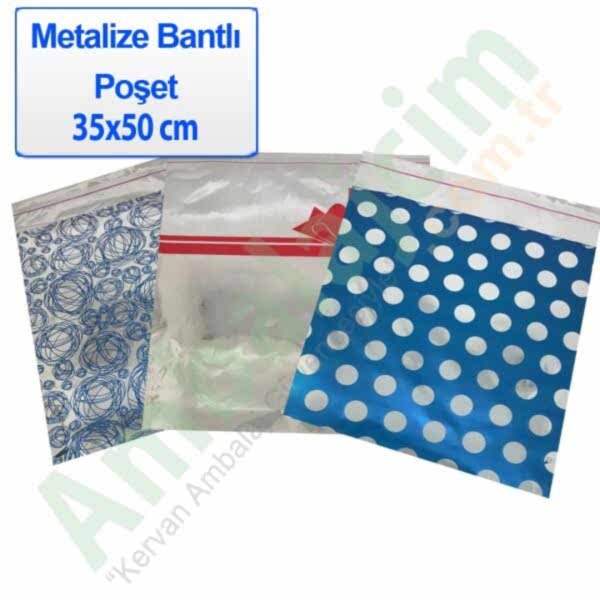 Hediyelik Bantlı Poşet 40x60 Cm 100 Adetli