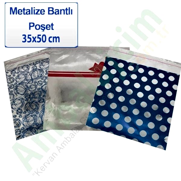 Hediyelik Bantlı Poşet 20x35 Cm 100 Adetli