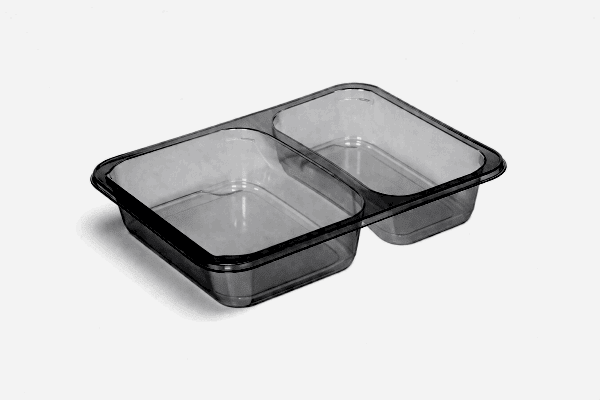 Şeffaf Plastik Kase 2 Gözlü Fİlm Yapıştırmalı 400 Adet