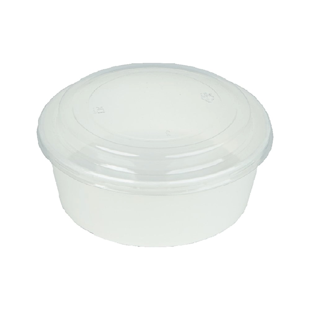 Salata Kabı Karton 1100 gr (38 oz)  BEYAZ Kap+Kapak 50 Adetli