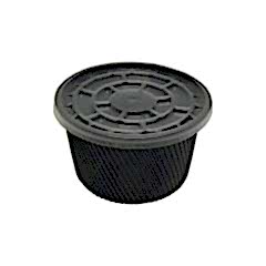 Çorba Kase Tırtıklı Siyah Plastik Kap+Kapak 14 OZ