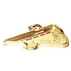 Plastik Üçgen Pasta Kutusu Gold 15,1x11,5x5,3 cm