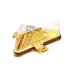 Plastik Üçgen Pasta Kutusu Gold 15,1x11,5x5,3 cm