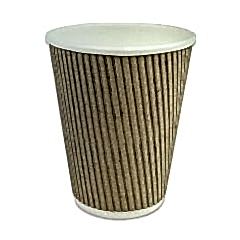 Karton Bardak 9 oz Çift katlı (Ripple) Kraft 100 Adetli Paketler