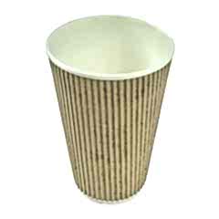 Karton Bardak 12 oz Çift katlı (Ripple) Kraft 100 Adetli Paketler