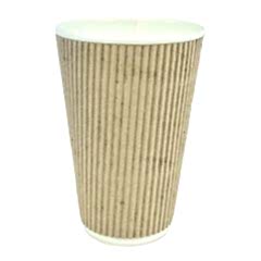 Karton Bardak 12 oz Çift katlı (Ripple) Kraft 100 Adetli Paketler