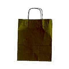 Beyaz Kraft Kağıt, Burgu saplı Çanta Sarı 32x40x12cm 50 adetli