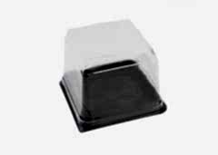 Plastik Yaş Pasta Kutusu Kare 12x12 cm 100 Adetli