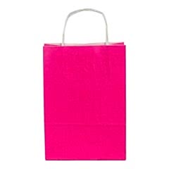 Çanta Beyaz Kraft 18x24x9 cm Burgu Sap Pembe