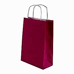 Çanta Beyaz Kraft 18x24x9 cm Burgu Sap Pembe