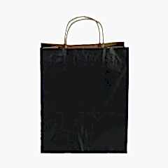 Çanta Kraft 18x24x9 cm Burgu Sap Siyah 50 Adetli