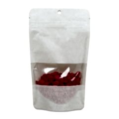 Kilitli Doypack Beyaz Kraft Pencereli 11x18,5x3,5 Cm