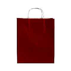 Çanta Beyaz Kraft 32x40x12 Cm Burgu Sap Kırmızı