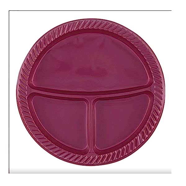 Tabak Plastik çap 26 cm 3 Gözlü MOR Rengi 25 ADETLİ